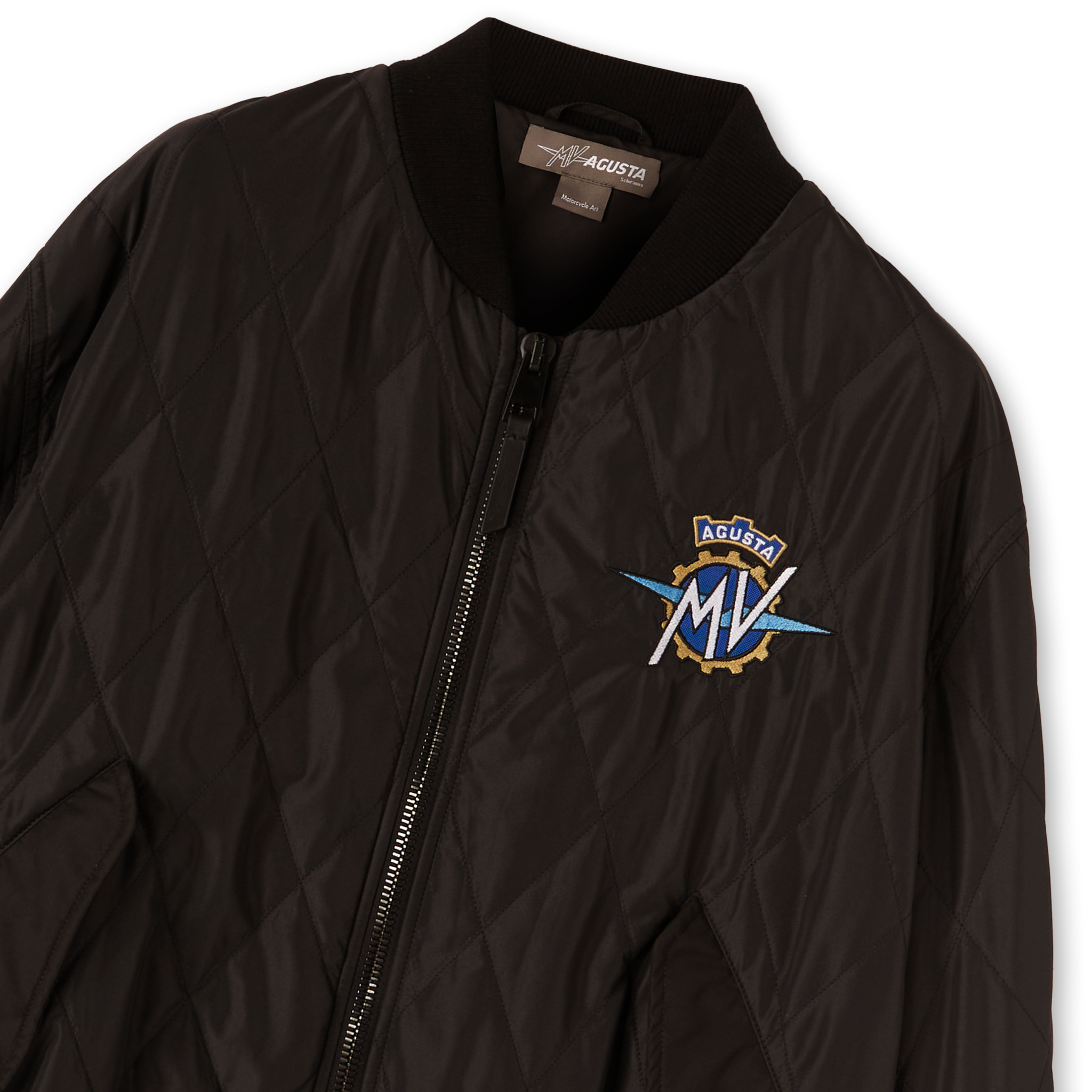 Logo Level 2 Quilted Bomber Black | MV Agusta Official Apparel Store Logo Level 2 Quilted Bomber Black | MV Agusta Official Apparel Store